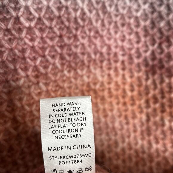 Fate Striped Oversized Turtleneck Sweater Womens L Wool Boho Colorful - Picture 8 of 9